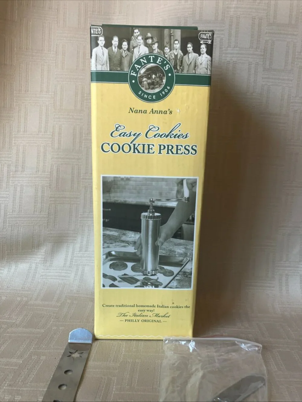Fante's Nana Anna's Easy Cookies Stainless Cookie Press Unused New In Open Box